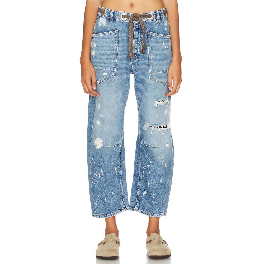 Women's Distressed Blue Jeans